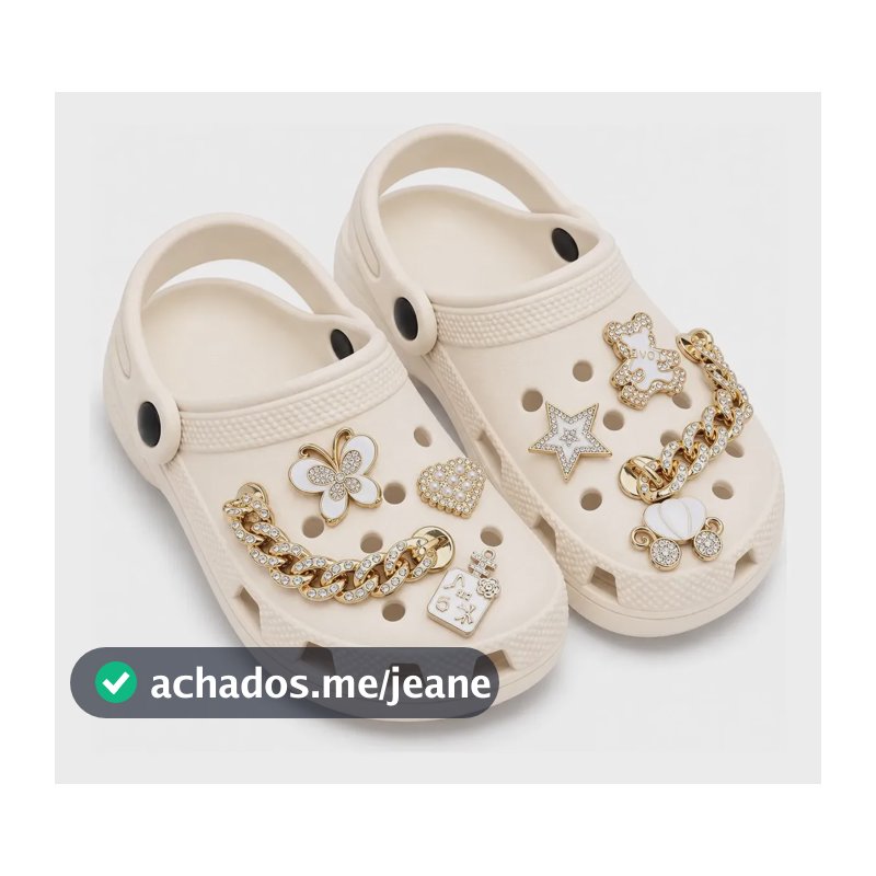 Babuche Decorada Com Enfeites Super Leve E Macio Off White 35/36