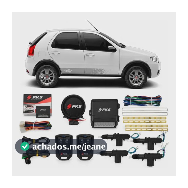 Kit Trava Elétrica + Alarme Palio 4 Portas Fks Universal Novo