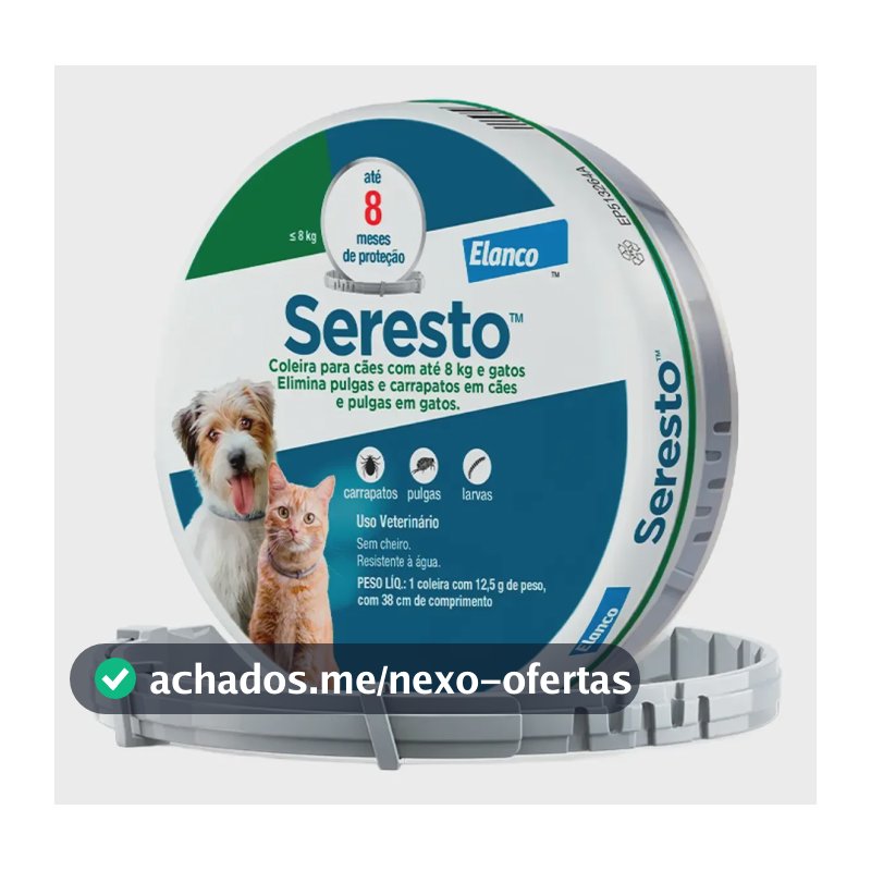 Seresto Caes E Gatos Até 8kg Coleira Antipulgas E Carrapatos Elanco
