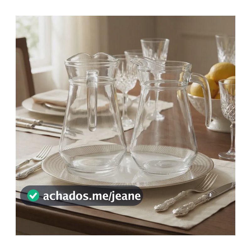 Kit 2 Jarras De Vidro Com Tampa 1.6 Litros Para Suco Agua