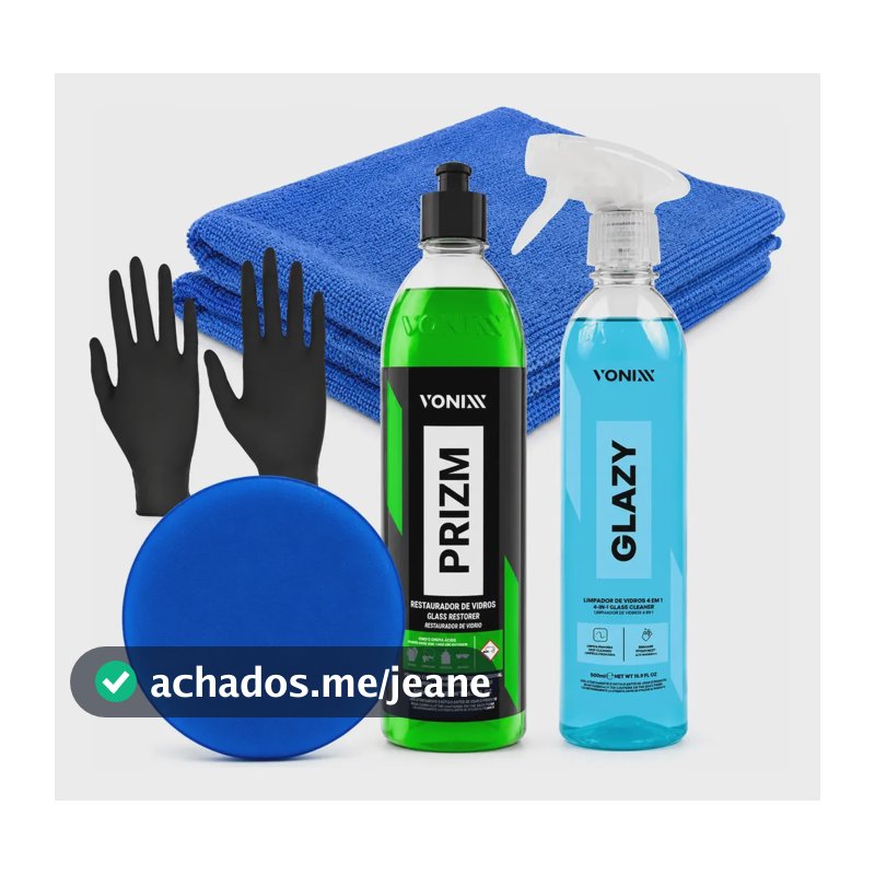 Kit Glazy 500ml Prizm Aplicador Pano Redutor De Risco Vonixx