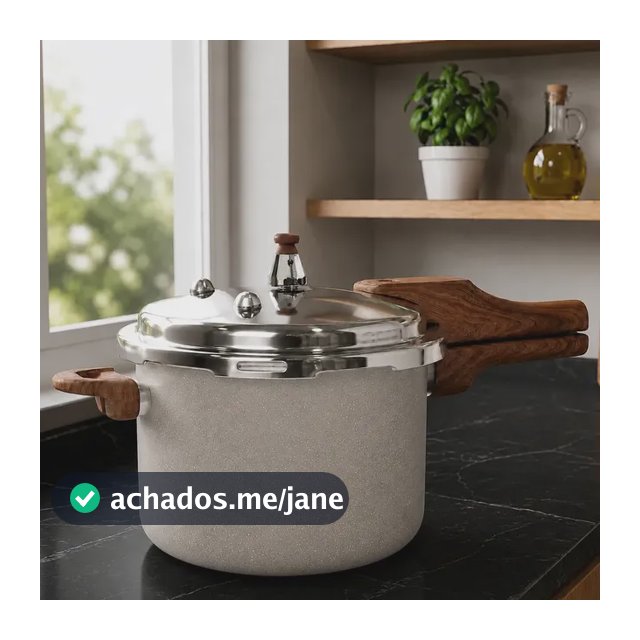 Panela Pressão 4,2l Indução Cerâmica 4 Válvulas Segurança Cor Cinza Claro
