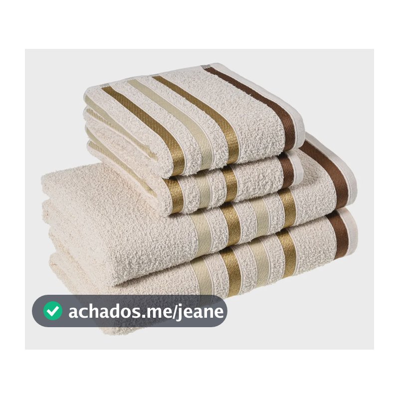 Jogo Toalhas Banho E Rosto Grossas Macias 100% Algodão 4pçs Areia Toalha Banho E Rosto Linea
