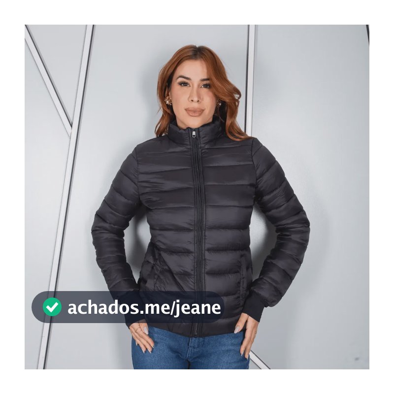 Jaqueta Feminina Nylon Reforçado Punho Elástico Impermeável Preto Sem Capuz M