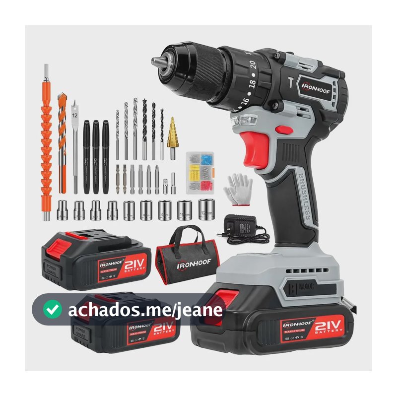 Furadeira Parafusadeira De Impacto A Bateria Brushless Cinza 110/127/220v 60