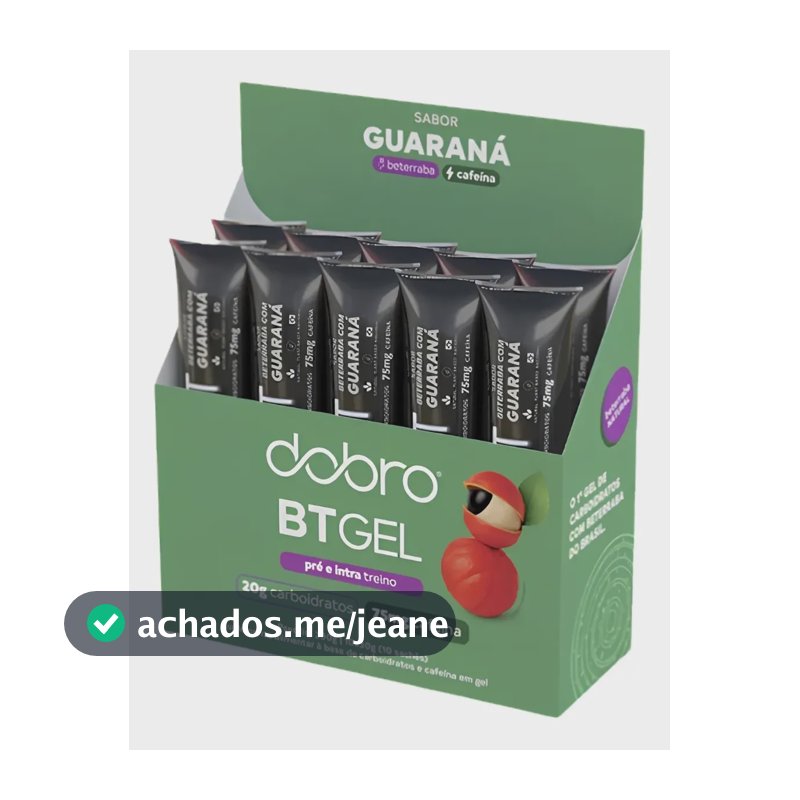 Suplemento em gel Dobro Energético Carboidratos Bt sabor Beterraba com Guaraná e Cafeína x 300g 10 un