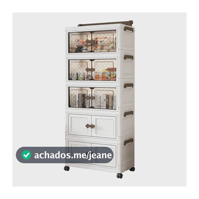 Armário Multiuso Caixa Armazenamento Dobrável Rodinha 55cm