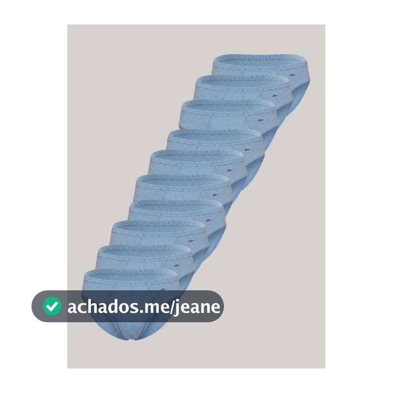 Kit Com 10 Cuecas Slip 100% Algodão Zorba Lisa Denim G