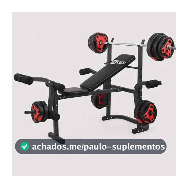 Banco De Supino Aparelho de Musculação Academia Em Casa Ginástica USD Cor Preto
