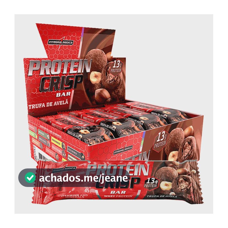 Barra de proteínas Integralmédica Protein Crisp sabor Trufa de avelã x 540g 12 un