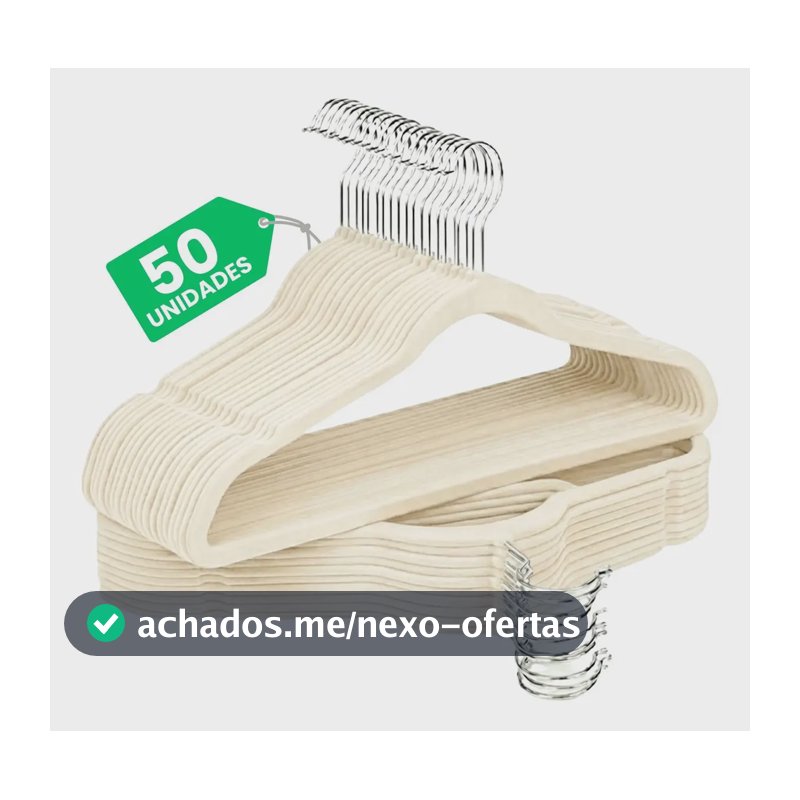 Kit Cabides Veludo De Roupa Antideslizante Slim Adulto 50 Un