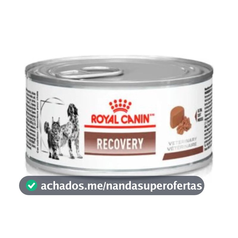 Ração Úmida Royal Canin Lata Veterinary Diet Recovery para Cães e Gatos em Recuperação 195g