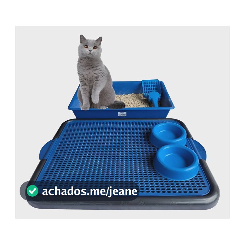 Tapete Limpa Pata De Gatos Anti Sujeira Coletor De Areia Azul