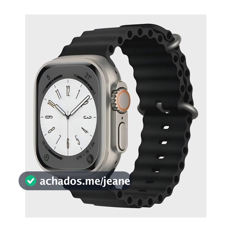 Pulseira Oceano Para Apple Watch Ultra 49mm 45mm 44mm 42mm Cor Preto