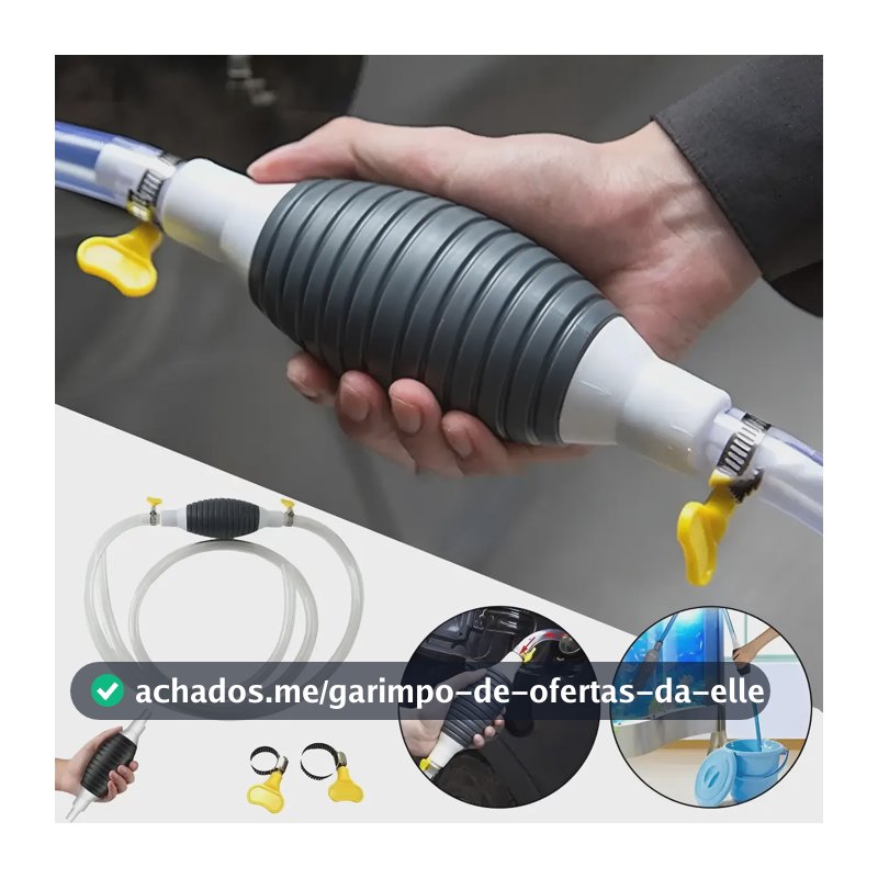 Bomba Sucção Manual Gasolina Etanol Transferência Óleo Água