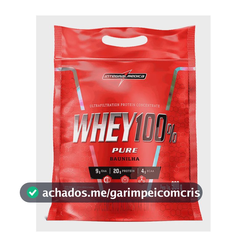 Proteína Integralmédica Whey 100% Pure em pó sabor Baunilha x 900g
