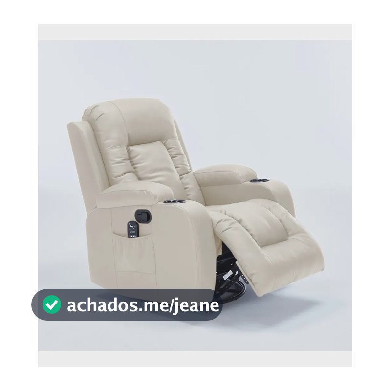 Poltrona Manual Do Papai Austin Aquecimento Massagem Pu Bege Bege