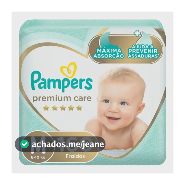 Fralda Pampers Premium Care Tamanho M 160 Unidades