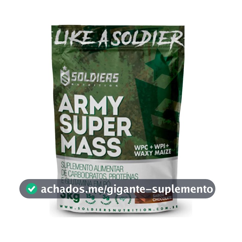 Whey Hipercalórico Army Super Mass 3kg 100% Importado Soldiers Nutrition Suplemento Proteína Muscular