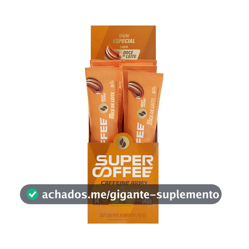 Super Coffee To Go 14 Sachês Caffeine Army Sabor Doce De Leite