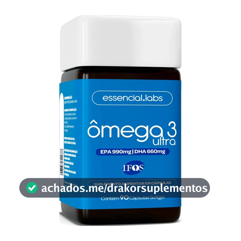 ÔMEGA 3 Ultra TG (EPA 990mg e DHA 660mg) com selo IFOS - 90 Cápsulas Softgel - 100% Puro com Tecnologia Avançada e Alta Biodisponibilidade