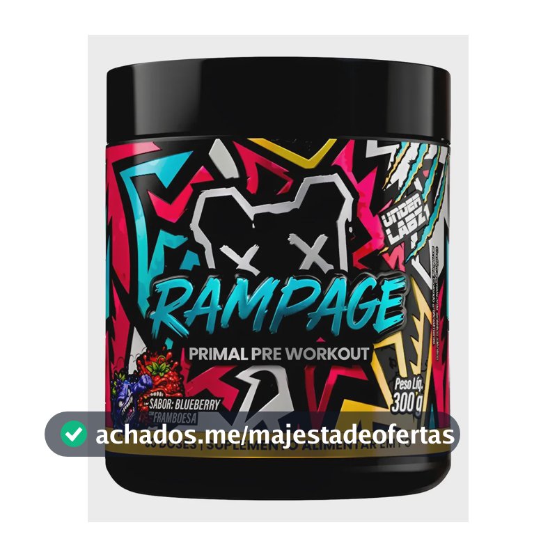 Pré Treino Rampage Under Labz Arginina Taurina Cafeína 300g Blueberry Com Framboesa 300g