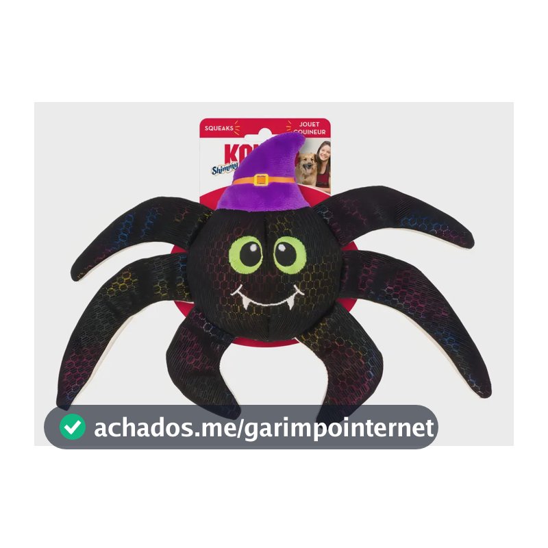 Brinquedo Kong Pelúcia Aranha com Som Halloween Cachorros Médio