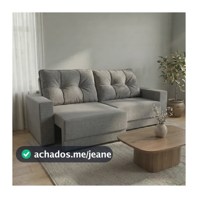 Sofá 3 Lugares Retrátil Lubeck Linho Cinza
