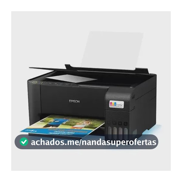 Impressora 3x1 Multifuncional Epson Ecotank L3250 Wifi Biv Cor Preto 100V/240V
