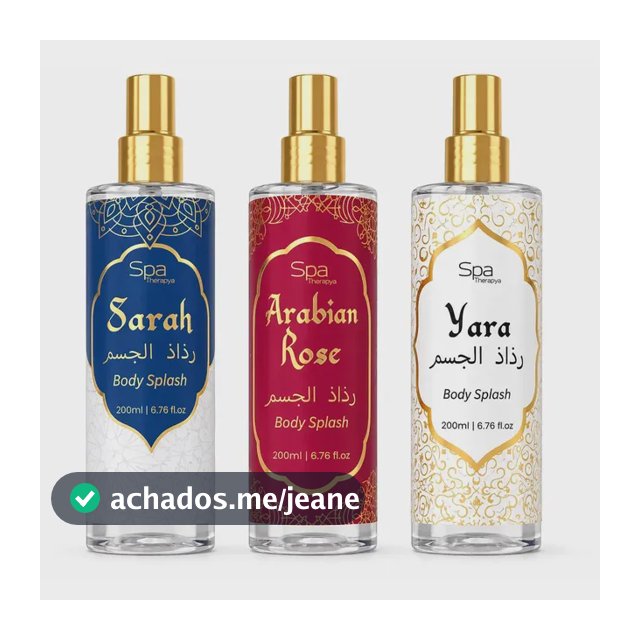 Kit 3 Body Splash Arabe Feminino 200 ML de Luxo Alta Concentração