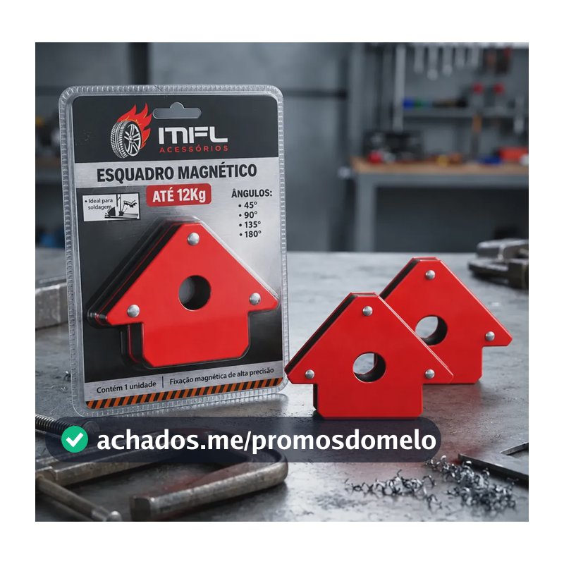 Kit 2 esquadro Magnetico Solda 12kg Soldador Serralheiro MFL