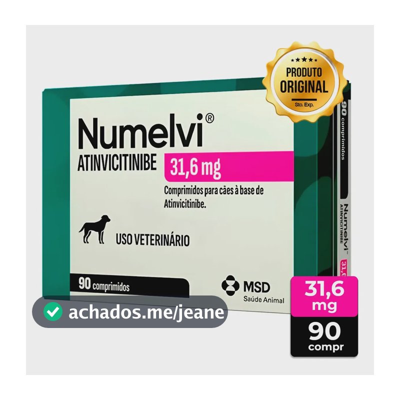 Numelvi 31,6mg Cães Coceira Dermatite Alergia 90 Comprimidos