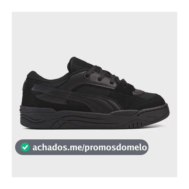 Tênis Puma 180 Skate Robusto Confortável Macio Camurça Black