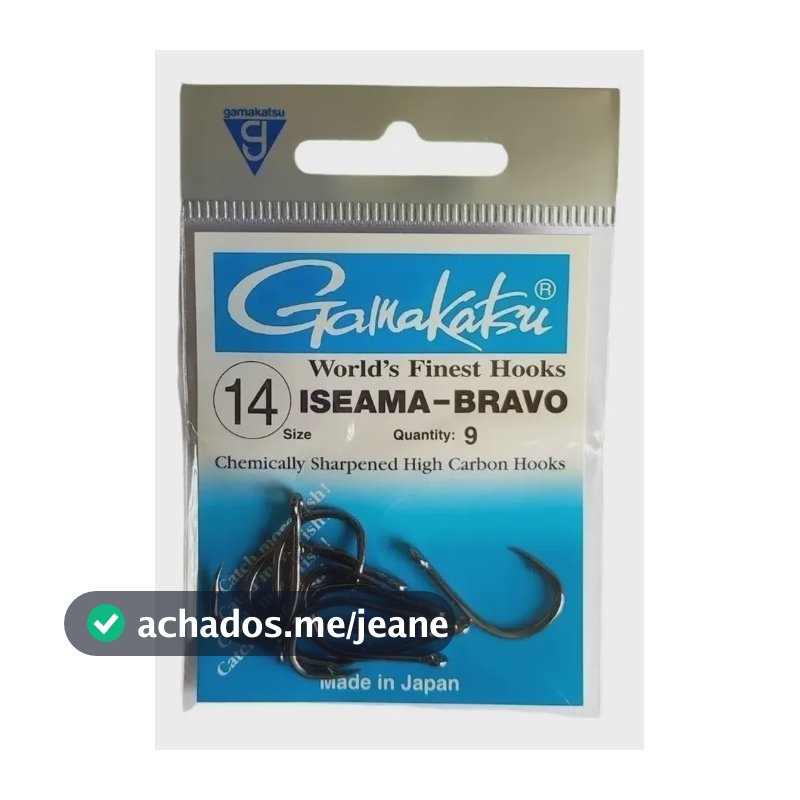 Anzol Gamakatsu Iseama Bravo Aço Carbono Nº 14 NSBlack Para Pesca