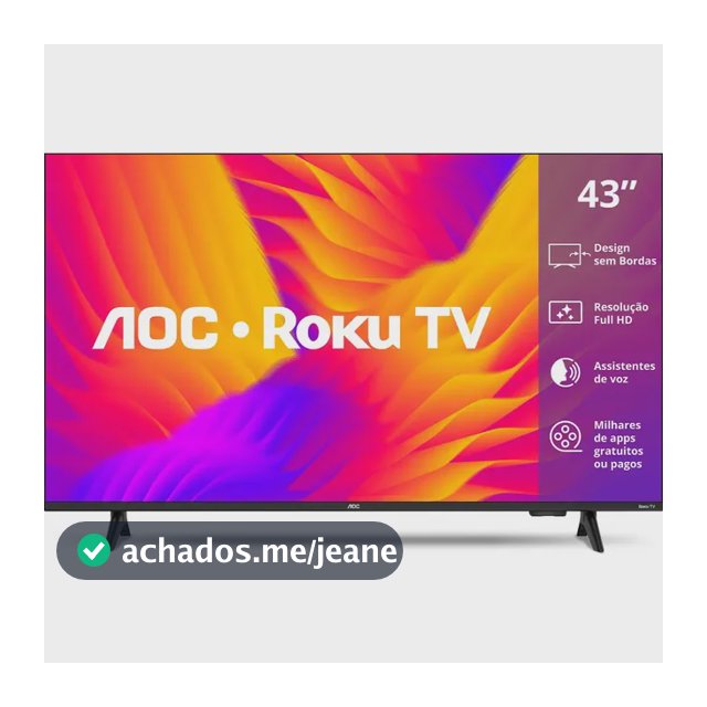 Smart Tv 43 Aoc Led Roku Full Hd Wi-fi 60hz Hdmi Usb 43s5155/78g
