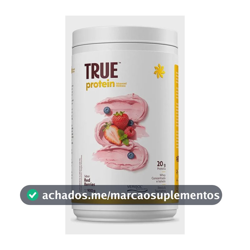 True Protein Red Berries 900g True Source Sabor Frutas vermelhas