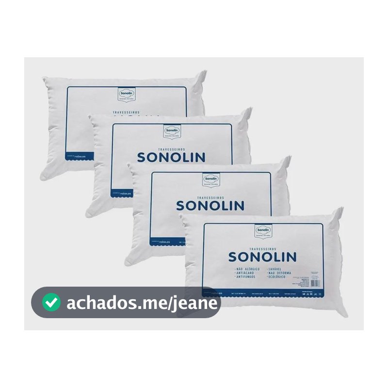 04 Travesseiros Prime Em Fibra Siliconada 180 Fios Sonolin Branco
