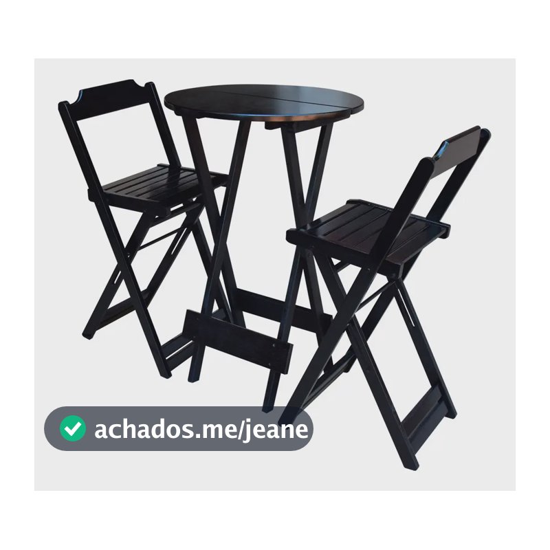 Jogo Mesa Bistrô Madeira 2 Cadeiras Dobravel Barzinho Tabaco Tabaco