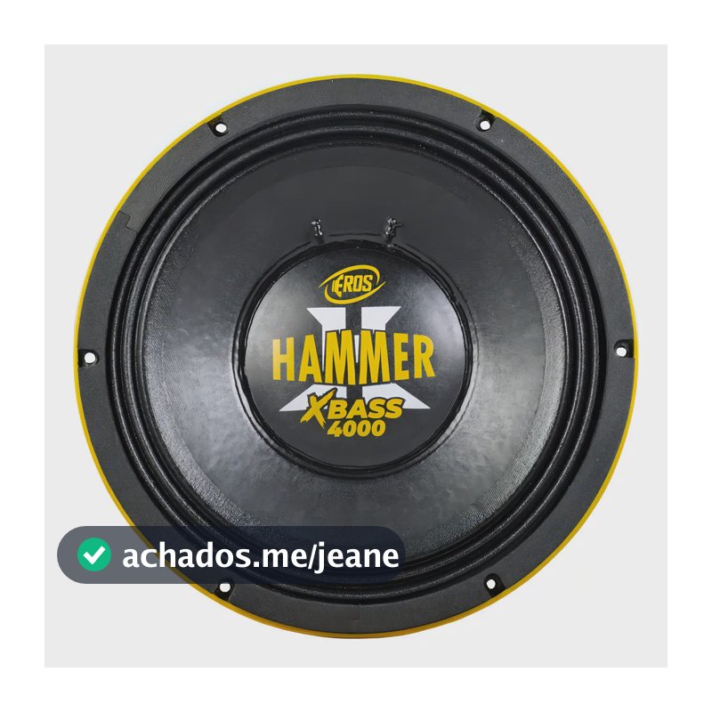 Woofer Eros E-12 Hammer 4000 Xbass 12" para Carro 2000W RMS 4 Ohms