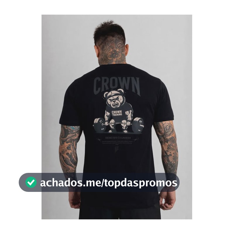 Camiseta Crown Training Treino Fofo Preta Preto G
