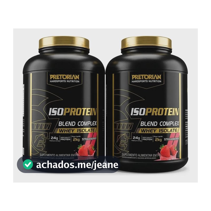 Kit 2 Suplementos Whey Protein Isolado Iso Protein Blend Complex 2kg Pretorian