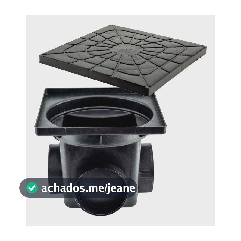 Caixa de Inspeção Esgoto Metasul Preta 4 L 23.5x20 cm Plástico