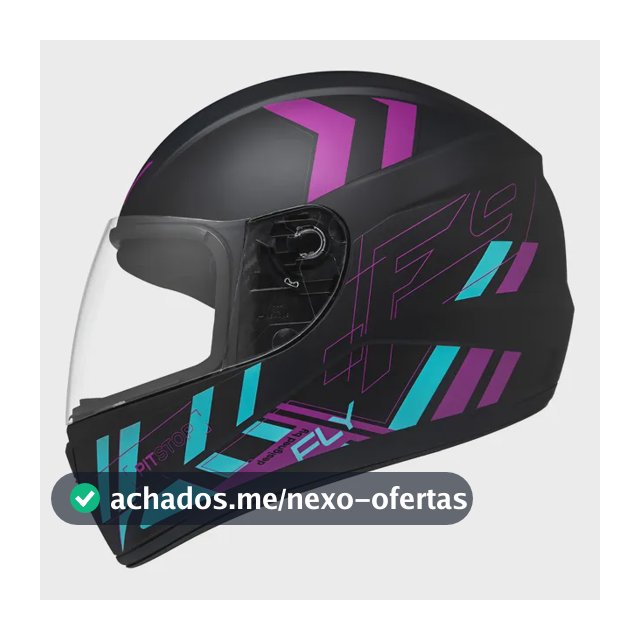 Capacete Moto Fechado Fly F9 Hg Pitstop Fosco Colorido Feminino / Masculino Original