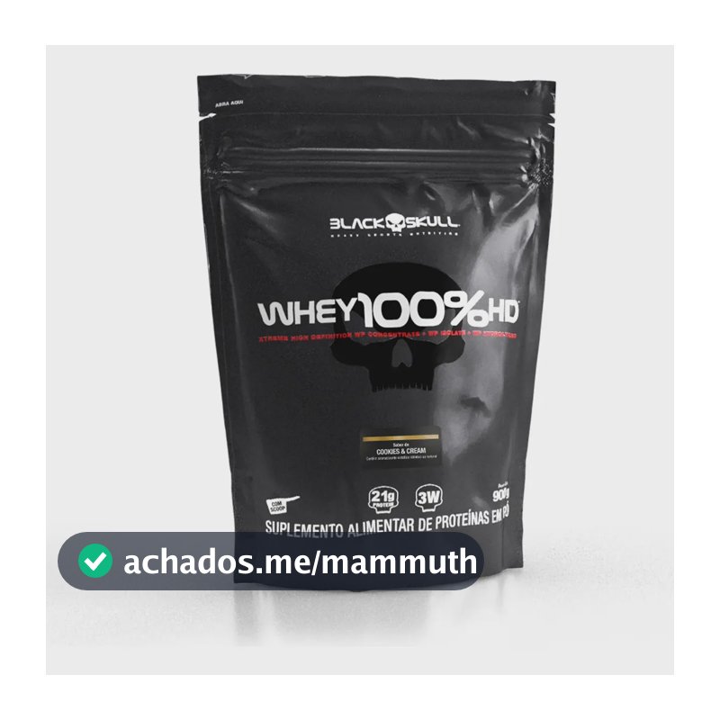 Proteína Black Skull Whey 100% HD em pó sabor Cookies and cream x 900g