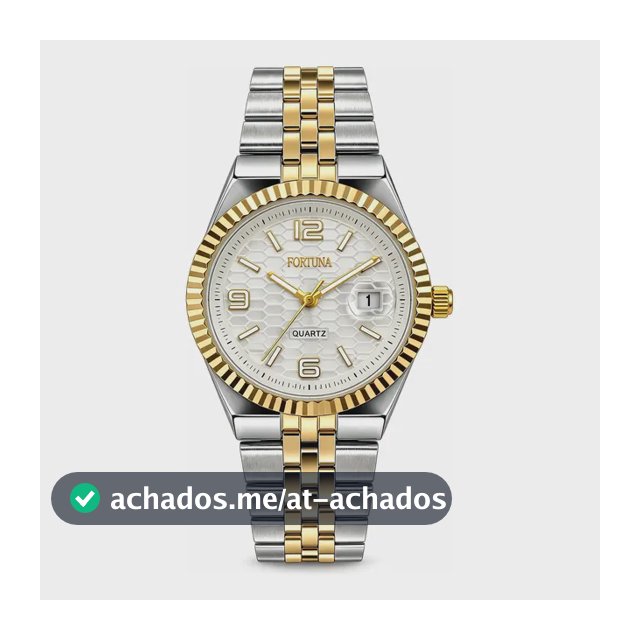 Relógio De Pulso Masculino Fortuna Old Money Minimalista Prata Dourado Cx Branca