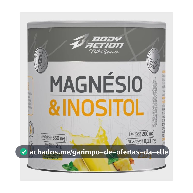 Mineral/Vitamina Bodyaction Nutri Science Magnésio E Inositol Taurina Melatonina 210g em pó sabor Abacaxi com hortelã x 210g