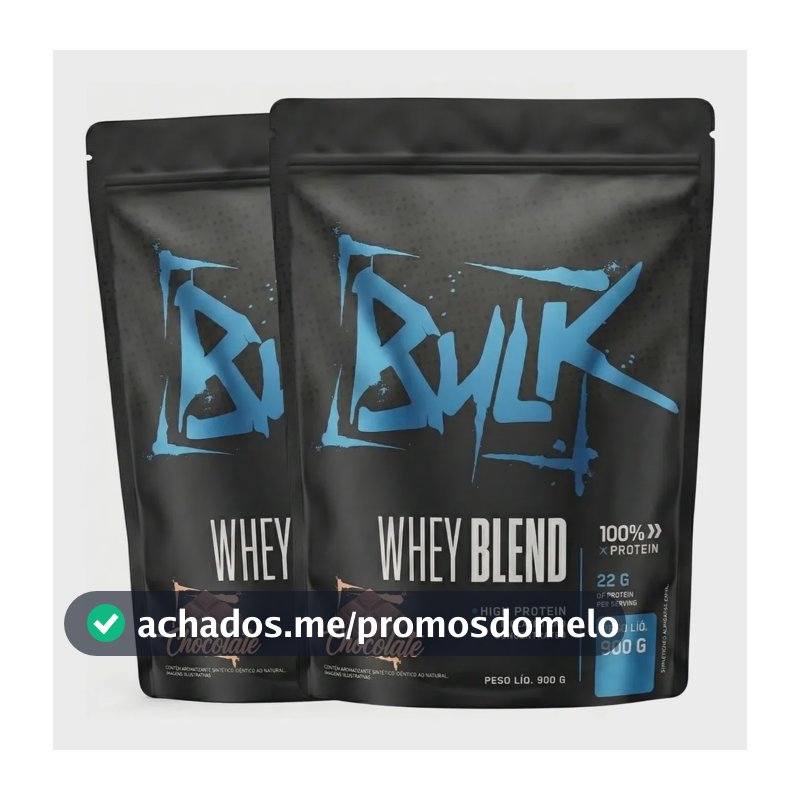 Kit 2x Whey Protein Blend 900g Pó | Bulk Nutrition Sabor Chocolate