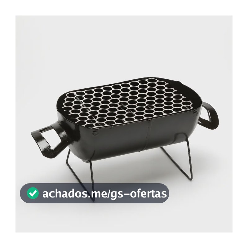 Churrasqueira Móvel A Carvão Portátil para Família, em Aço Inox com Grelha de 22 cm