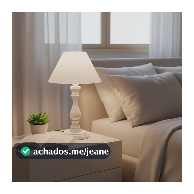 Abajur Luminária De Mesa Em Madeira Branco Para Cabeceira Branco 127/220v