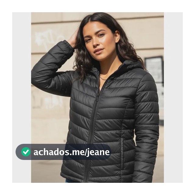 Jaqueta Puffer Feminina Capuz Zíper Bobojaco Impermeável